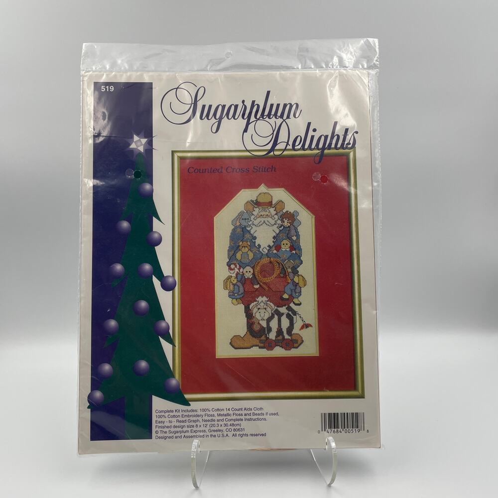 Sugarplum Delights Cross Stitch KIT 519 Santa Cowboy Christmas Holiday Western
